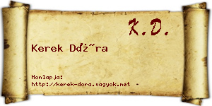 Kerek Dóra névjegykártya